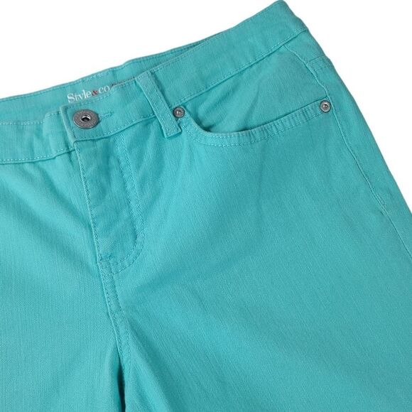 Style & Co. Denim Turquoise Capris - Picture 6 of 8